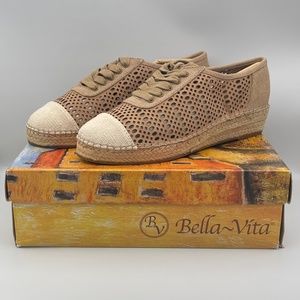 Bella Vita Women's Shoe Clementine Saddle Sneaker Burnish Leather Size 9.5 M US